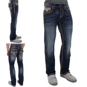NWOT Rock Revival Valance Straight Leg Jeans, 33